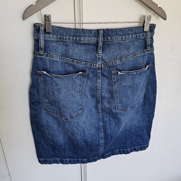 J Crew Denim mini skirt button front copper buttons Cotton 30 stretch - Picture 4 of 10